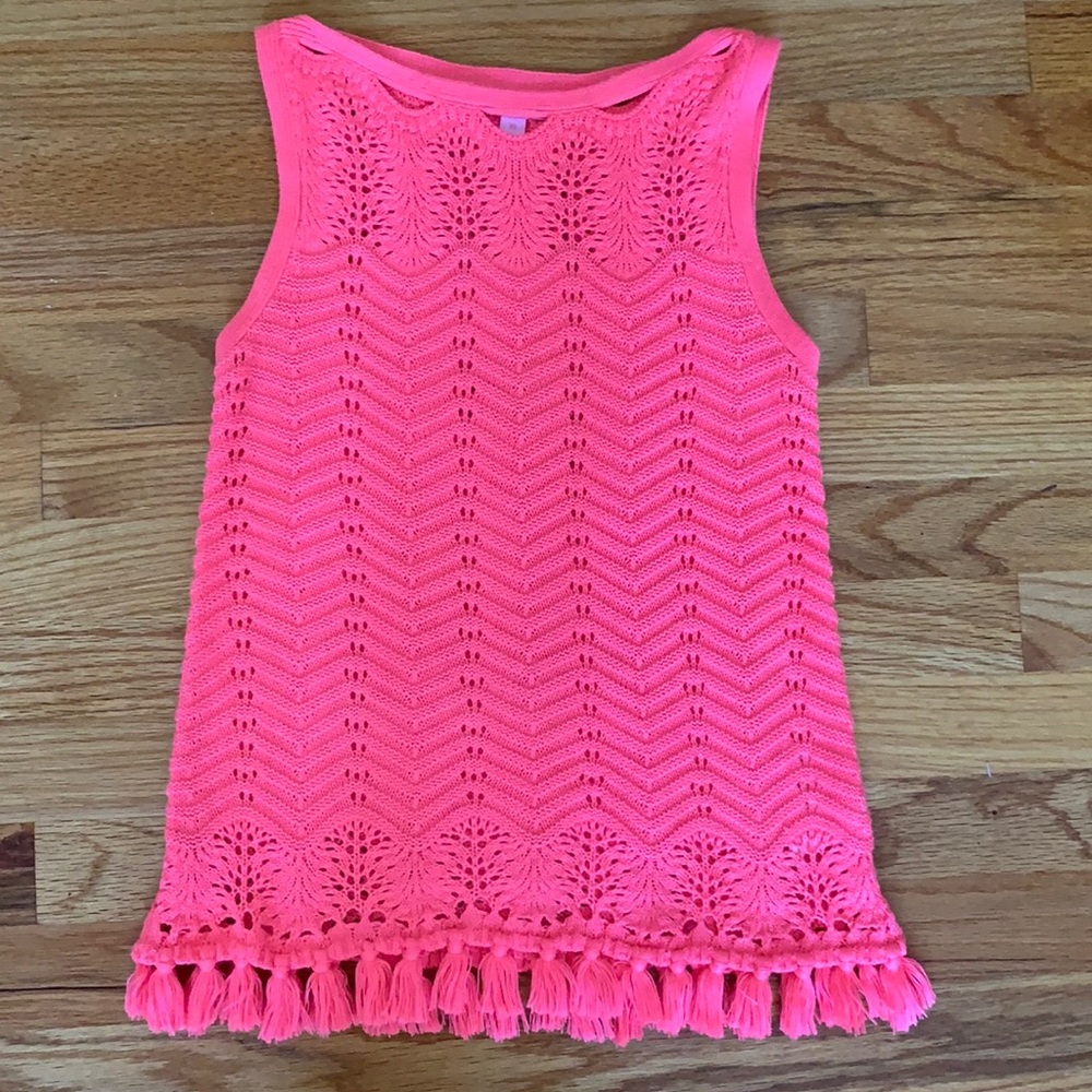 Lilly Pulitzer knit tank in bright pink in size XS